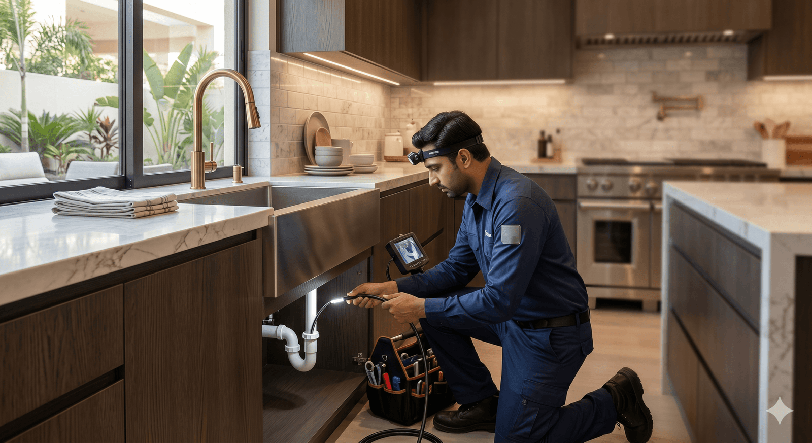 Plumbing inspection in a DHA Karachi home